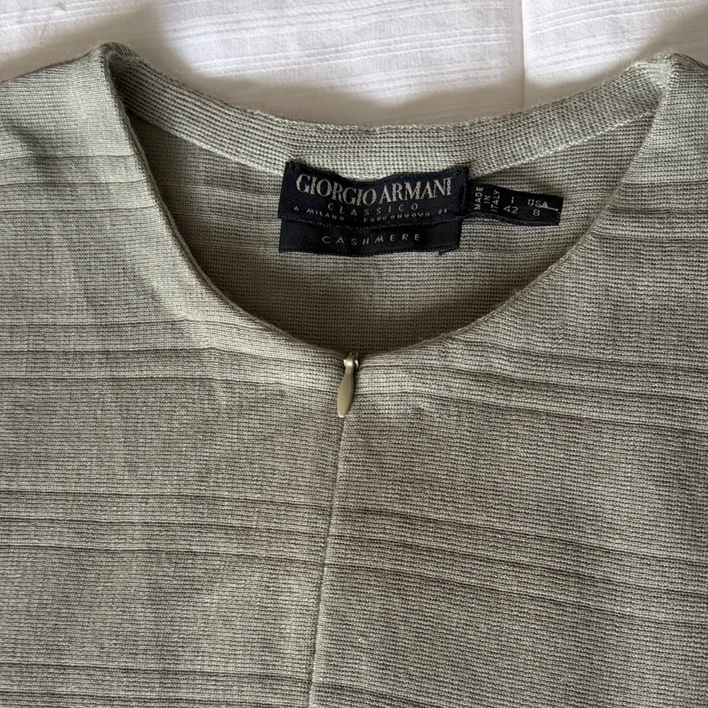 RARE Archival Giorgio Armani Classico Cashmere Bodysuit - Taupe - Italy - Sz 8